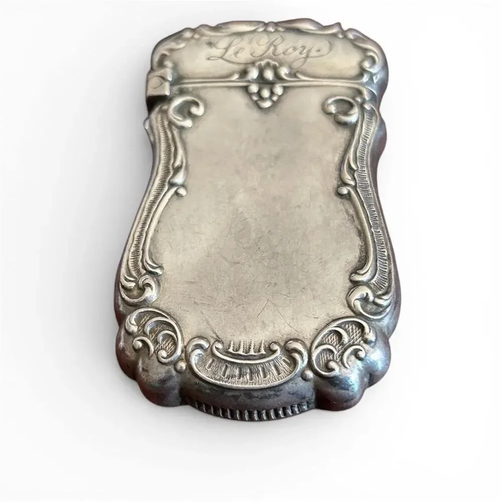 Antique Sterling Silver Vesta Case W.S. & Co. Ornate Repoussé Match Safe
